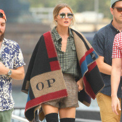 Olivia Palermo looks chic in a Burberry Prorsum poncho