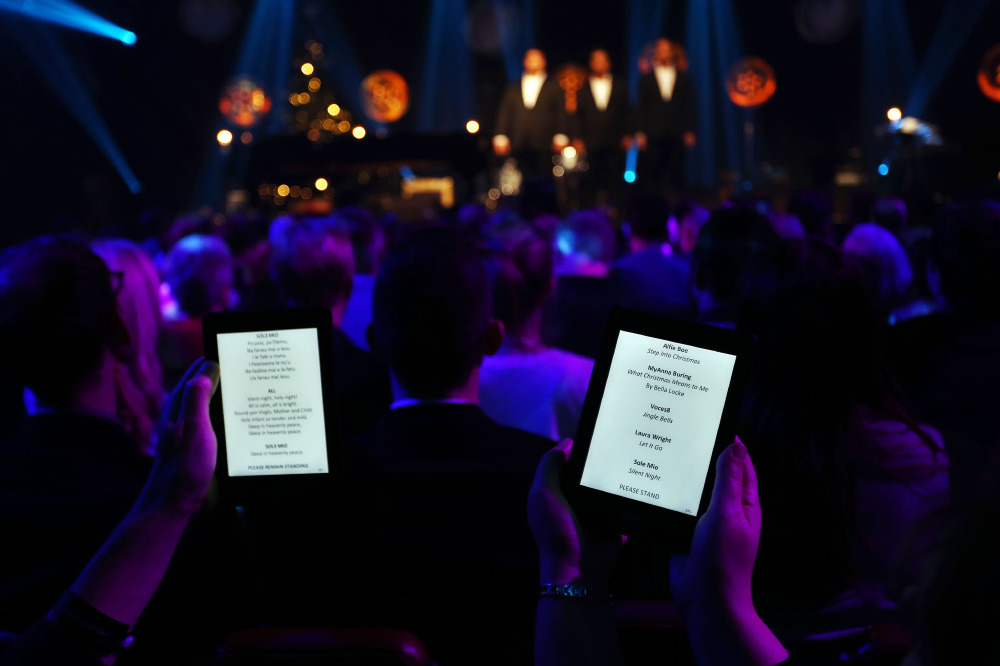 Amazon Kindlelight products lit the concert