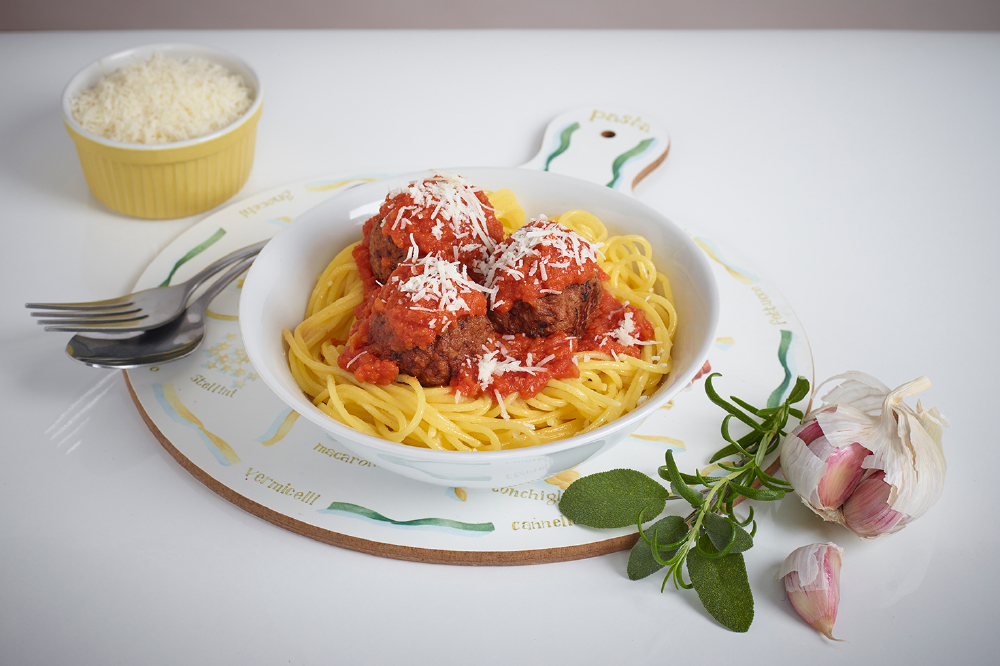 Doves Farm Spaghetti with Kidney Bean Meatballs