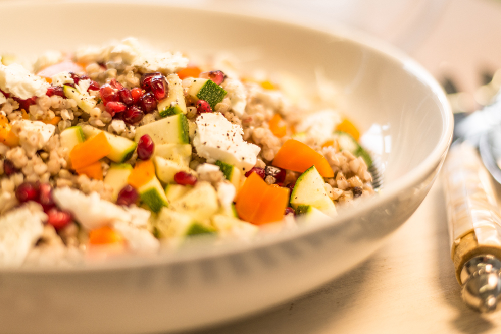 Feta and Pomegranate Buckwheat Salad