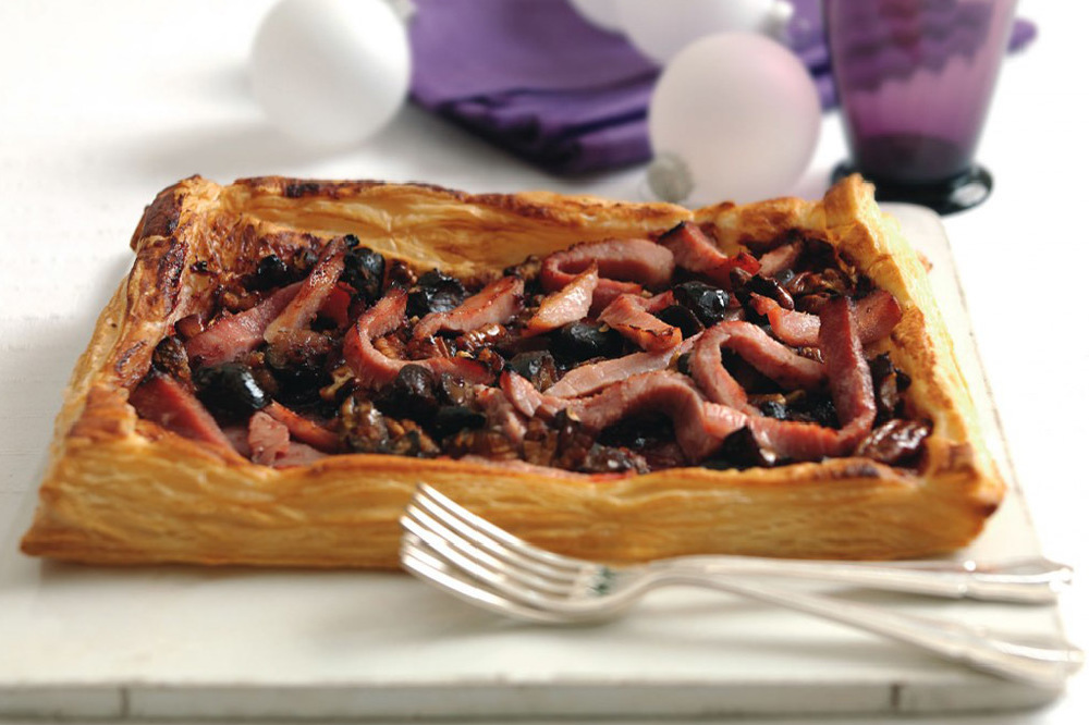 Gammon, Cranberry And Chestnut Tart