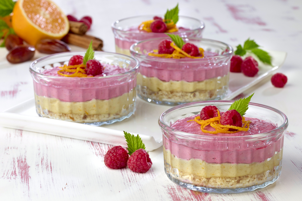 Orange and Raspberry Raw Cheesecakes