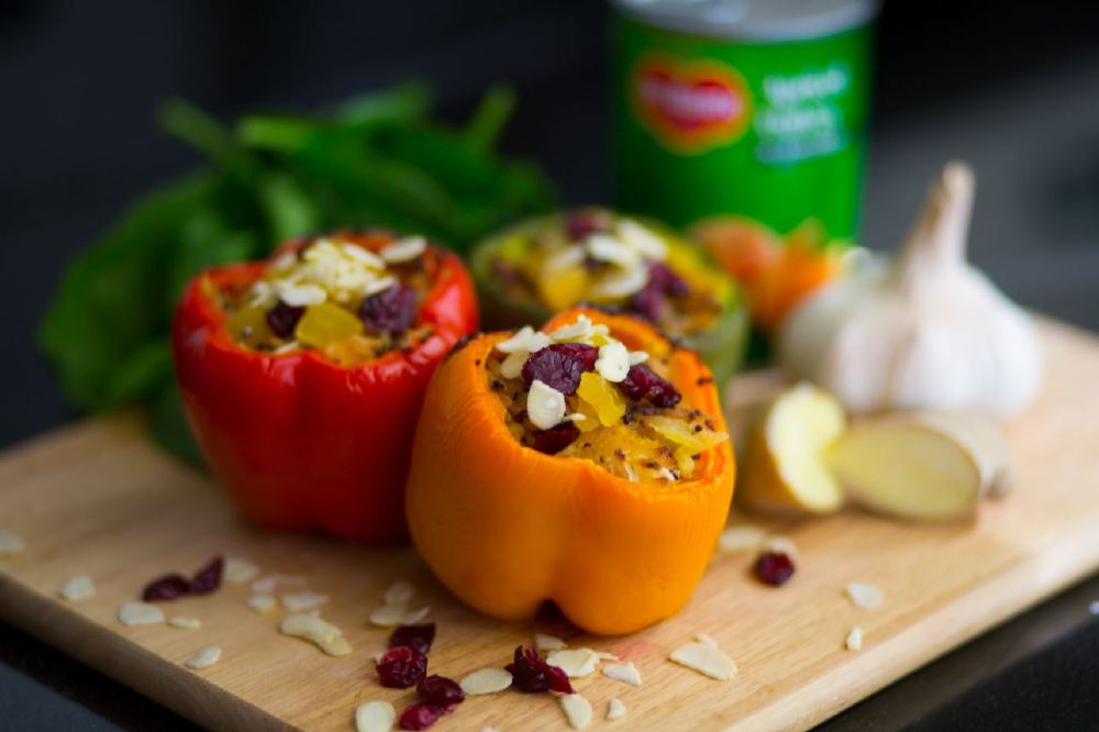 Vegan quinoa stuffed peppers