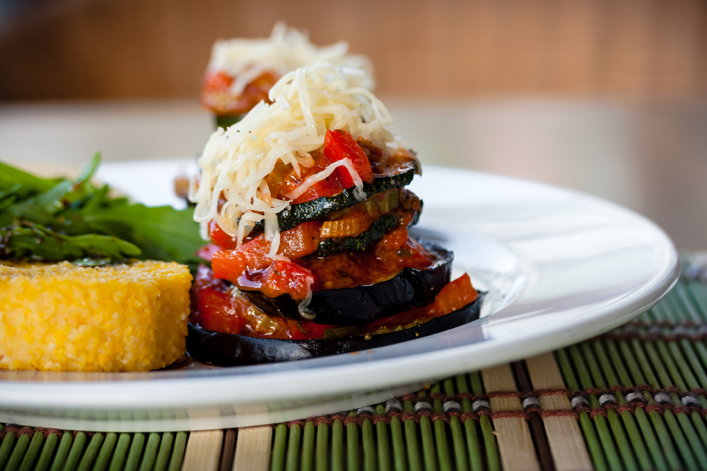 Garden Ratatouille with Crispy Rosemary Polenta