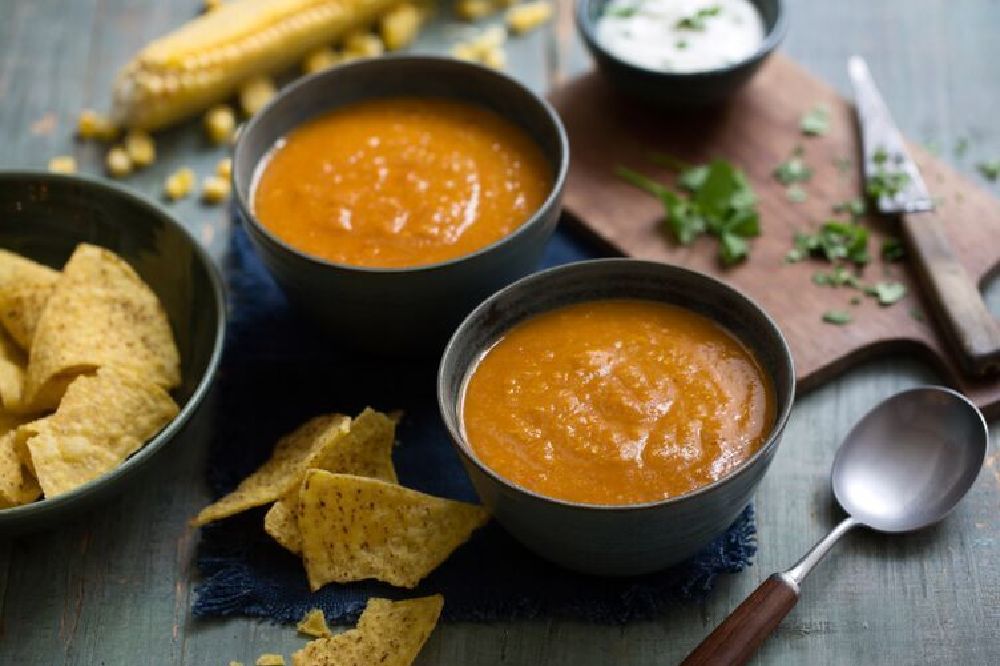 Smoky Sweet Potato And Sweetcorn Soup