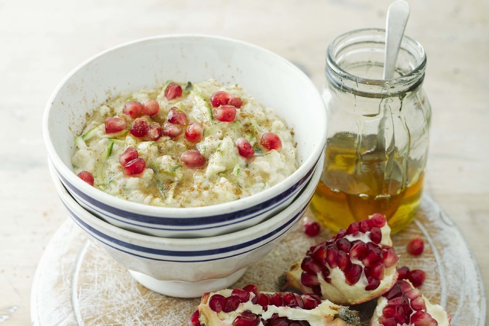 Banana and Almond Zoats with Pomegranate