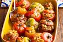 Baked tomatoes stuffed with rice and spice