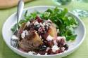 Baked potato filled with traditional beetroot, feta & mint salad