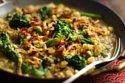 Broccoli and Split Pea Curry with Shallots