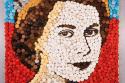 The Queen's face made from 2,012 cupcakes