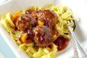 Herby Pork Meatballs with Cranberry Gravy Recipe