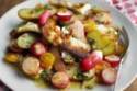 Radish, halloumi and potato salad with a mustard and dill dressing