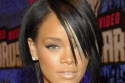 Rihanna with a possibly dangerous hairdo