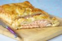 Salmon en-croute with clotted cream and lemon