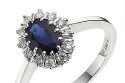 White Gold Diamond and Sapphire Ring