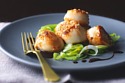 Scallops with a Sesame Crust & Chocolate Dressing 