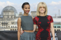 Zoe Saldana and Alice Eve at the photocall in Germany