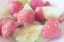 Strawberries and melon with poppy seed dressing