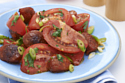 Tomato & Spring Onion Salad With Hot Pan-Fried Chorizo