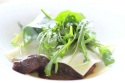 Fred Ponnavoy's Open Dark Chocolate Venison Ravioli with Herb Salad