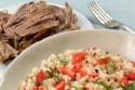 Strawberries, Pink Peppercorn and Mint Couscous with Slow Roast Lamb Shoulder