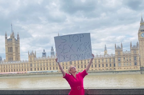 Author and Activist Elizabeth G. campaigning for sex workers - Courtesy Naveen Annam/Pexels rights in Westminster