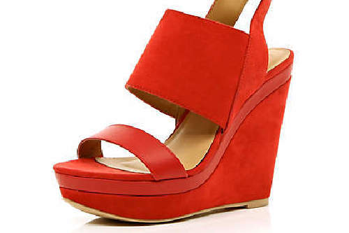 River Island Red Peep Toe Platform Wedges - We Want