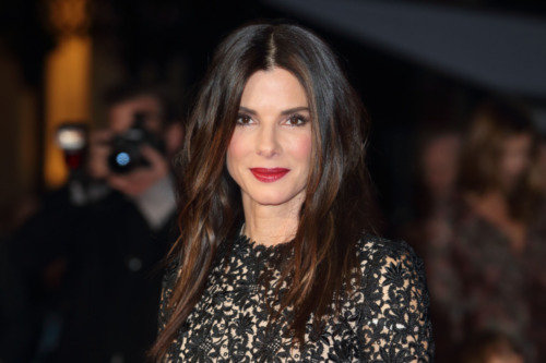 Sandra Bullock nails the black lace style staple