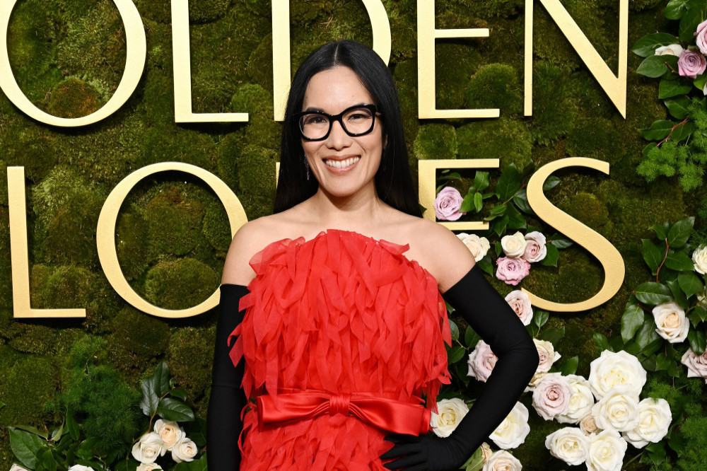 Ali Wong's dress was finished with a curling iron