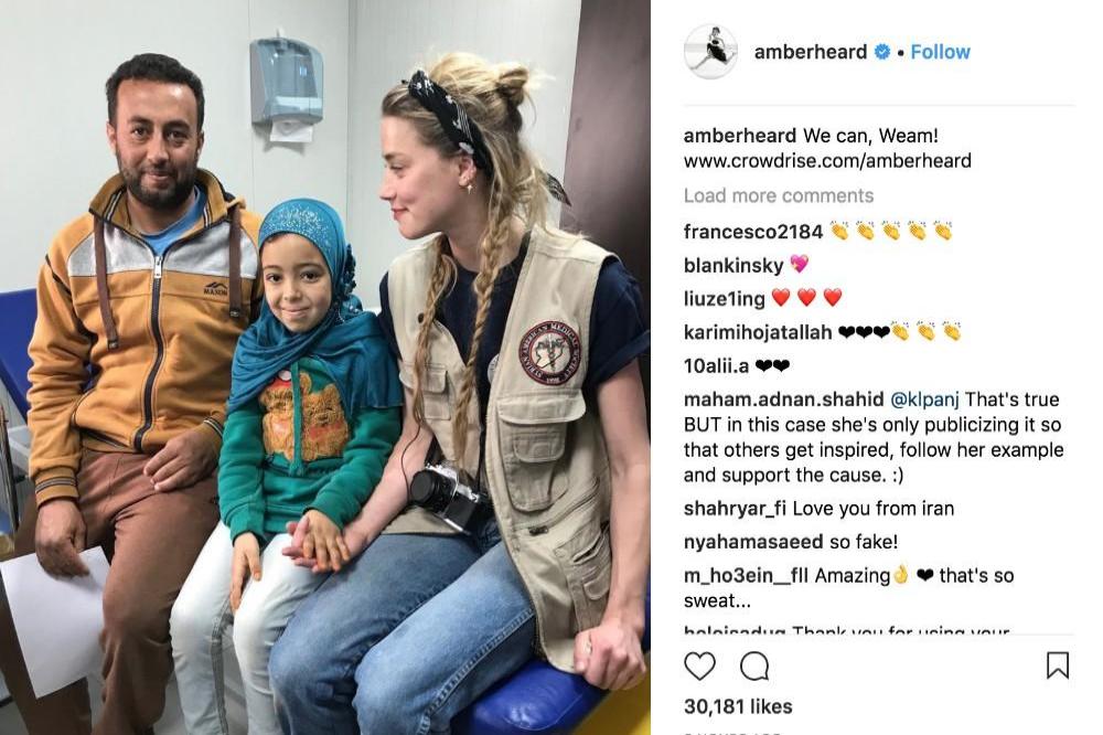 Amber Heard's Instagram (c) post with Weam