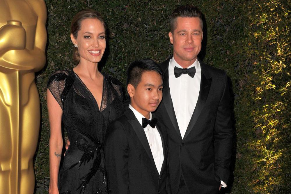 Angelina Jolie, Maddox and Brad Pitt