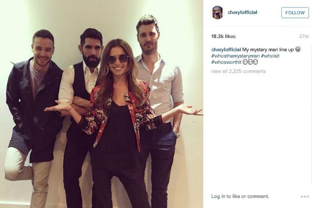 Cheryl Fernandez-Versini with Liam Payne (left) and two mystery men (c) Instagram/Cheryl