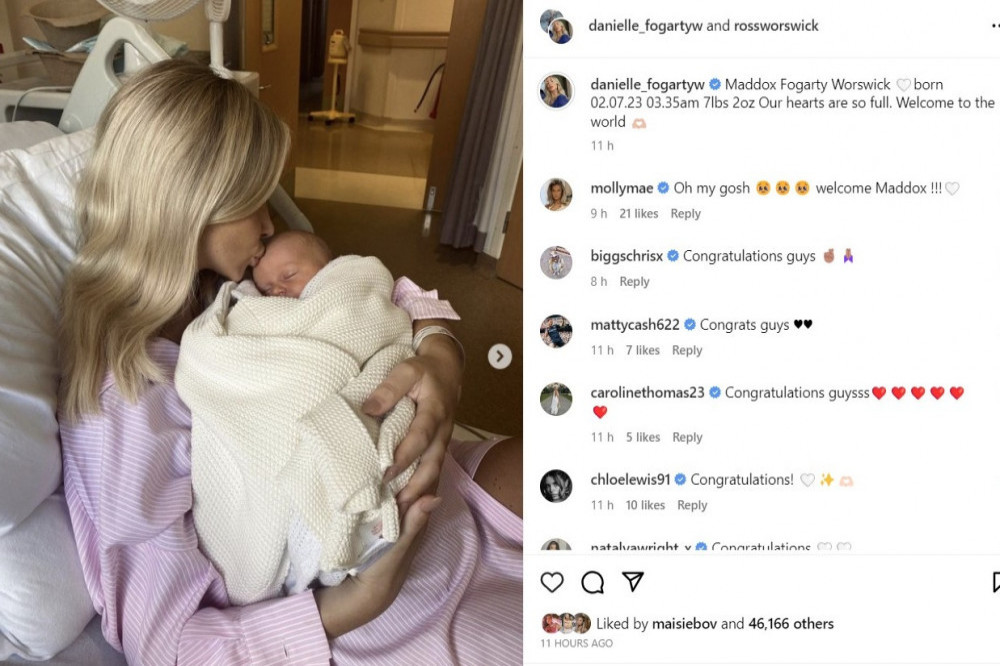 Danielle Fogarty has given birth to son Maddox - Instagram-DaneilleFogarty