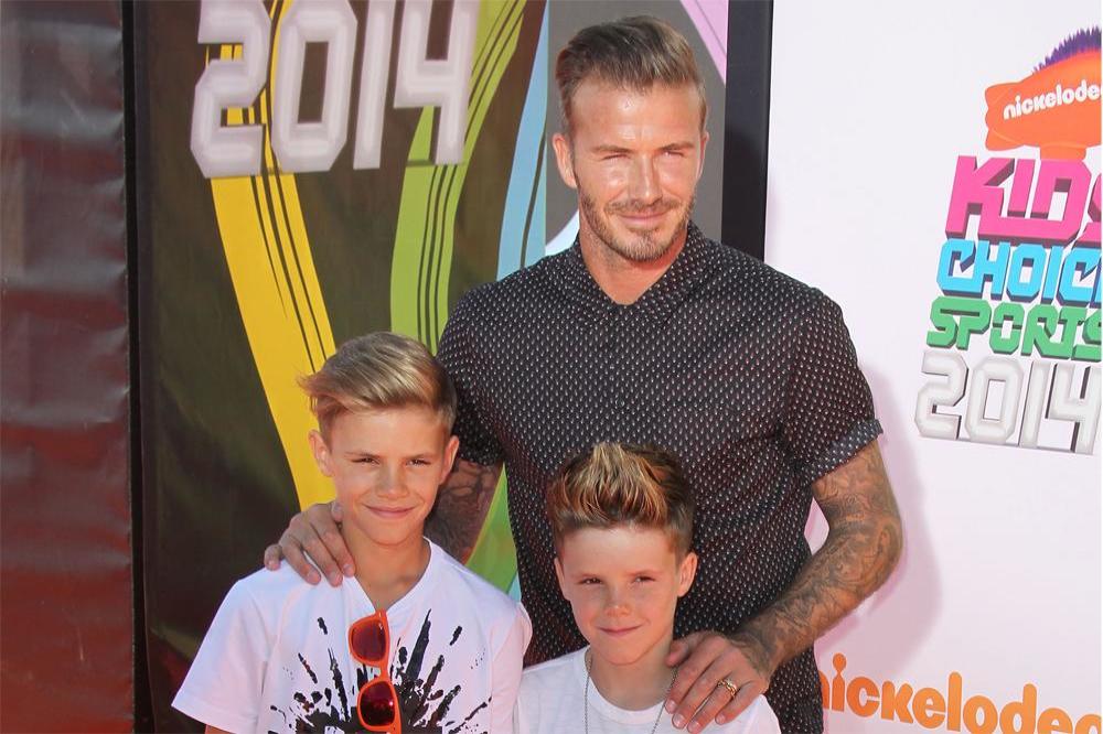 David Beckham with Romeo and Cruz