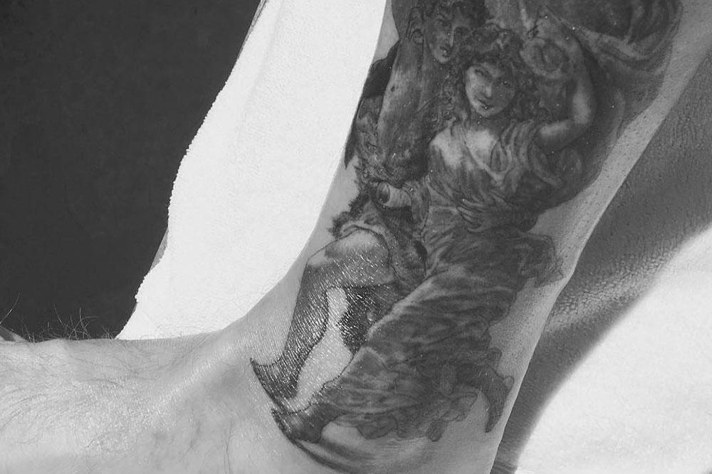 David Beckham's new ankle tattoo (c) Instagram