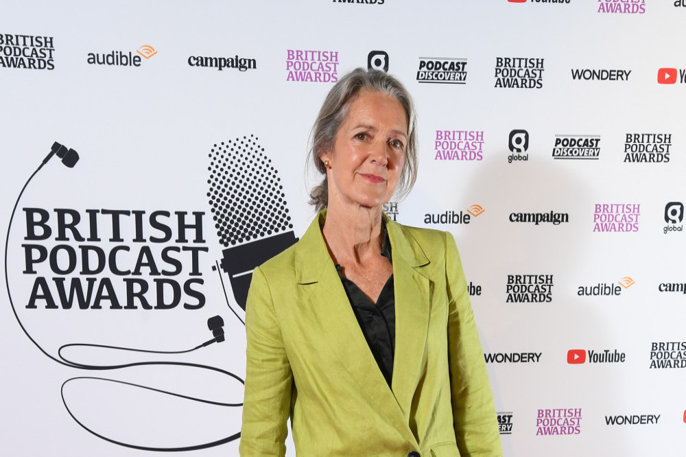 Dr. Clare Bailey Mosley accepts the late Michael Mosley's British Podcast Award