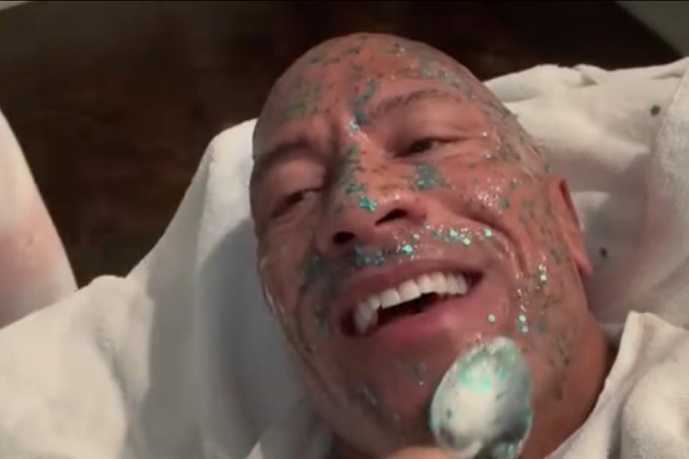 Dwayne ‘The Rock’ Johnson got a ‘Unicorn Poo’ facial from his youngest daughters for Father’s Day