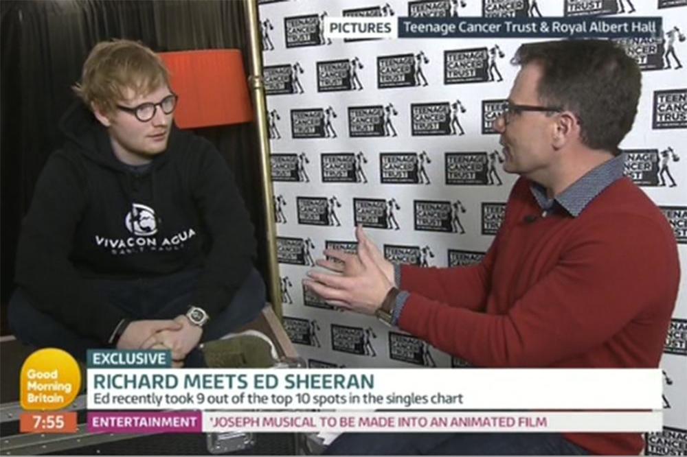 Ed Sheeran and Richard Arnold on Good Morning Britain