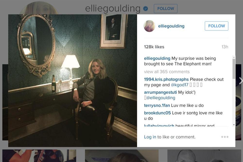 Ellie Goulding at The Elephant Man (c) Instagram