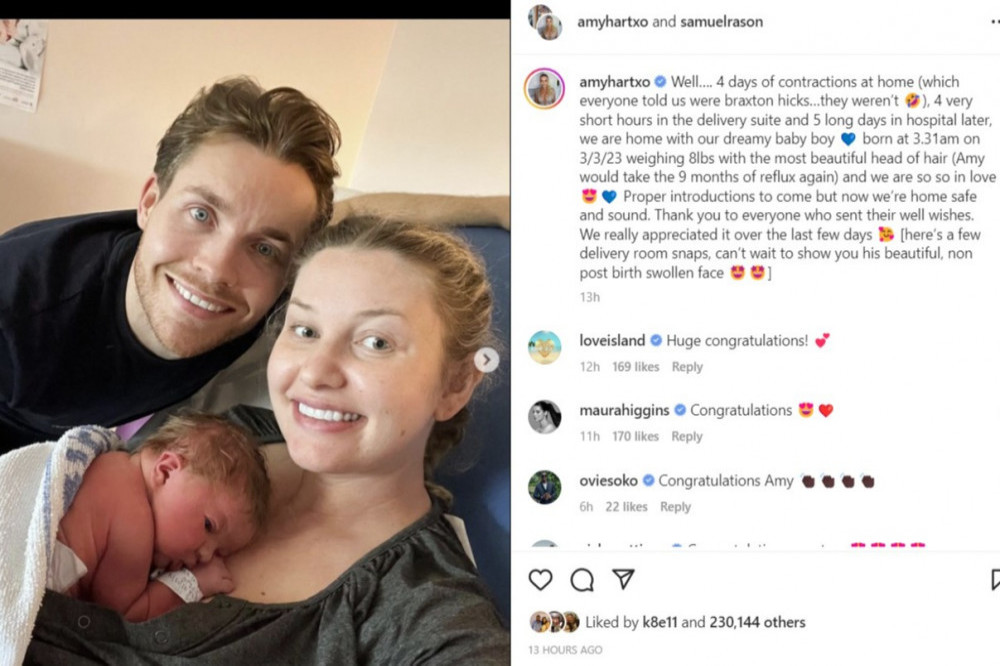 Former Love Island star Amy Hart has given birth - Instagram-AmyHart