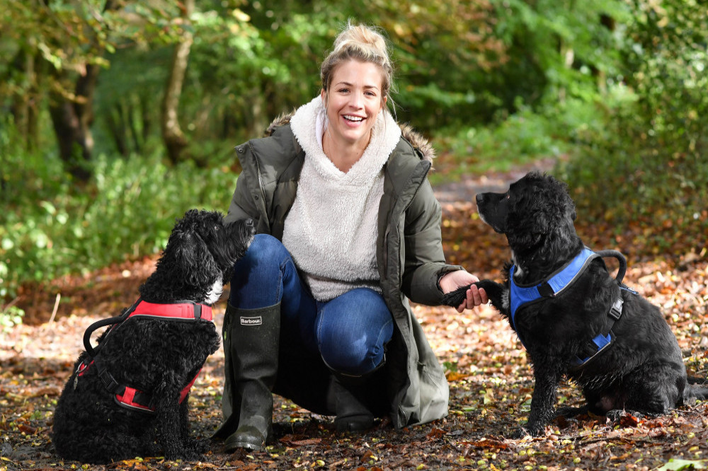 Gemma Atkinson with Norman and Ollie for PURINA BETA