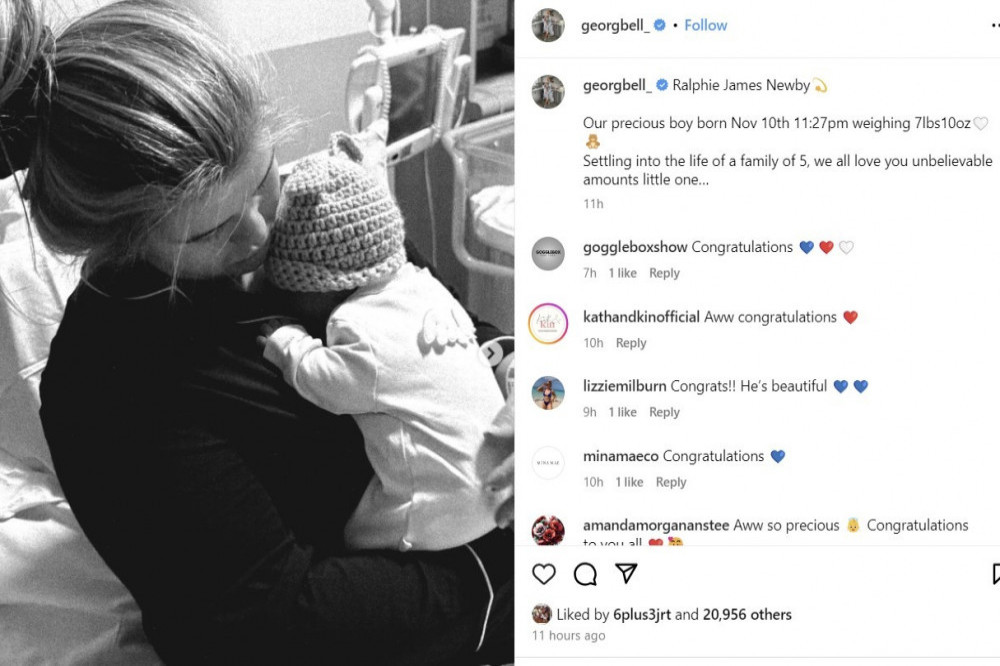 Gogglebox's Georgia Bell has given birth to son Ralphie