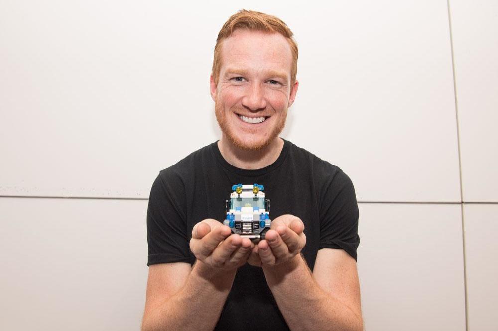 Greg Rutherford with LEGO 