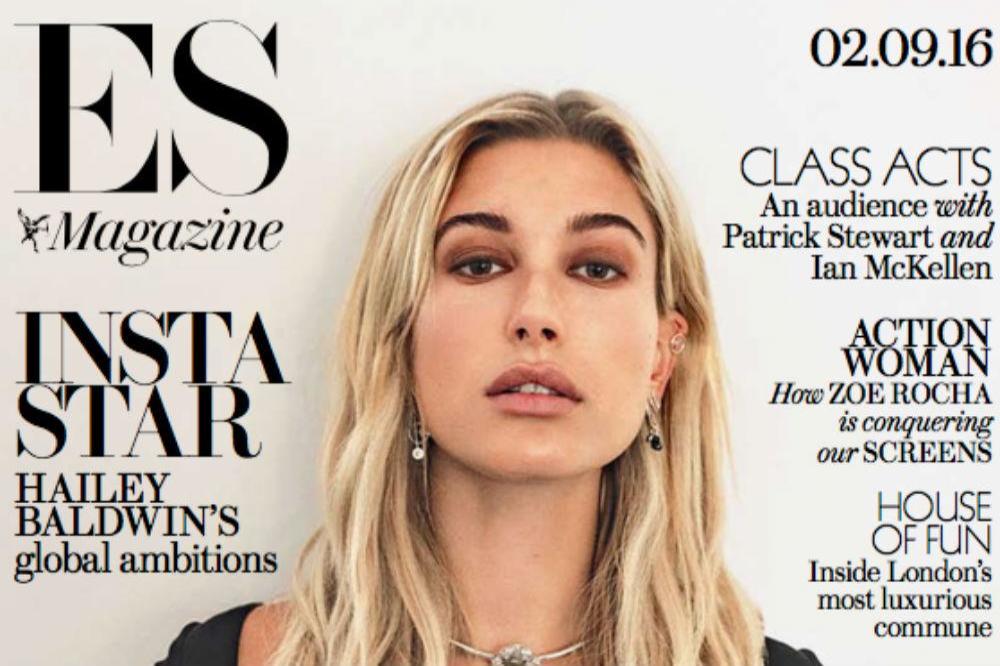 Hailey Baldwin on the cover of ES Magazine