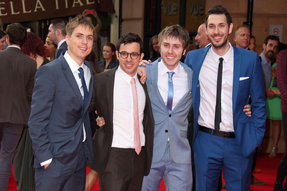 James Buckley (second right) is still in touch with his Inbetweeners co-stars