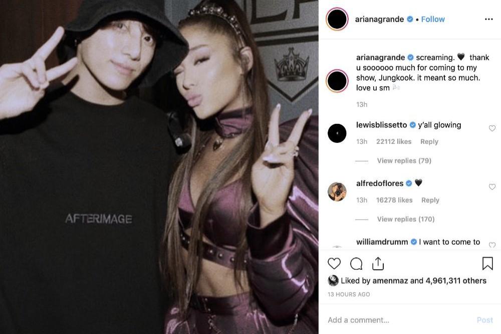 Ariana Grande Bonds With Bts Jungkook After Show