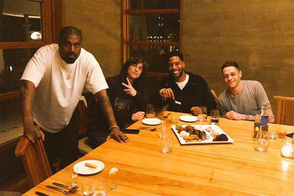 Kanye West, Timothee Chalamet, Kid Cudi and Pete Davidson (c) Instagram