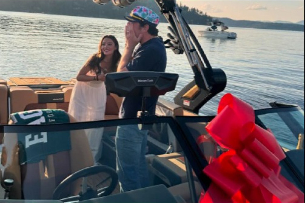 Miles Teller was surprised with his 'dream speedboat' as a fifth anniversary present