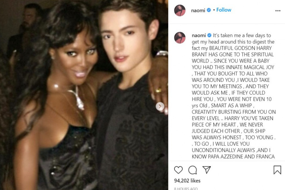 Naomi Campbell Pays Tribute To Late Godson Harry Brant 