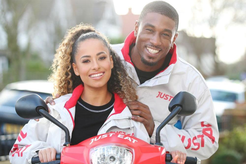 Ovie Soko and Amber Gill as Just Eat drivers